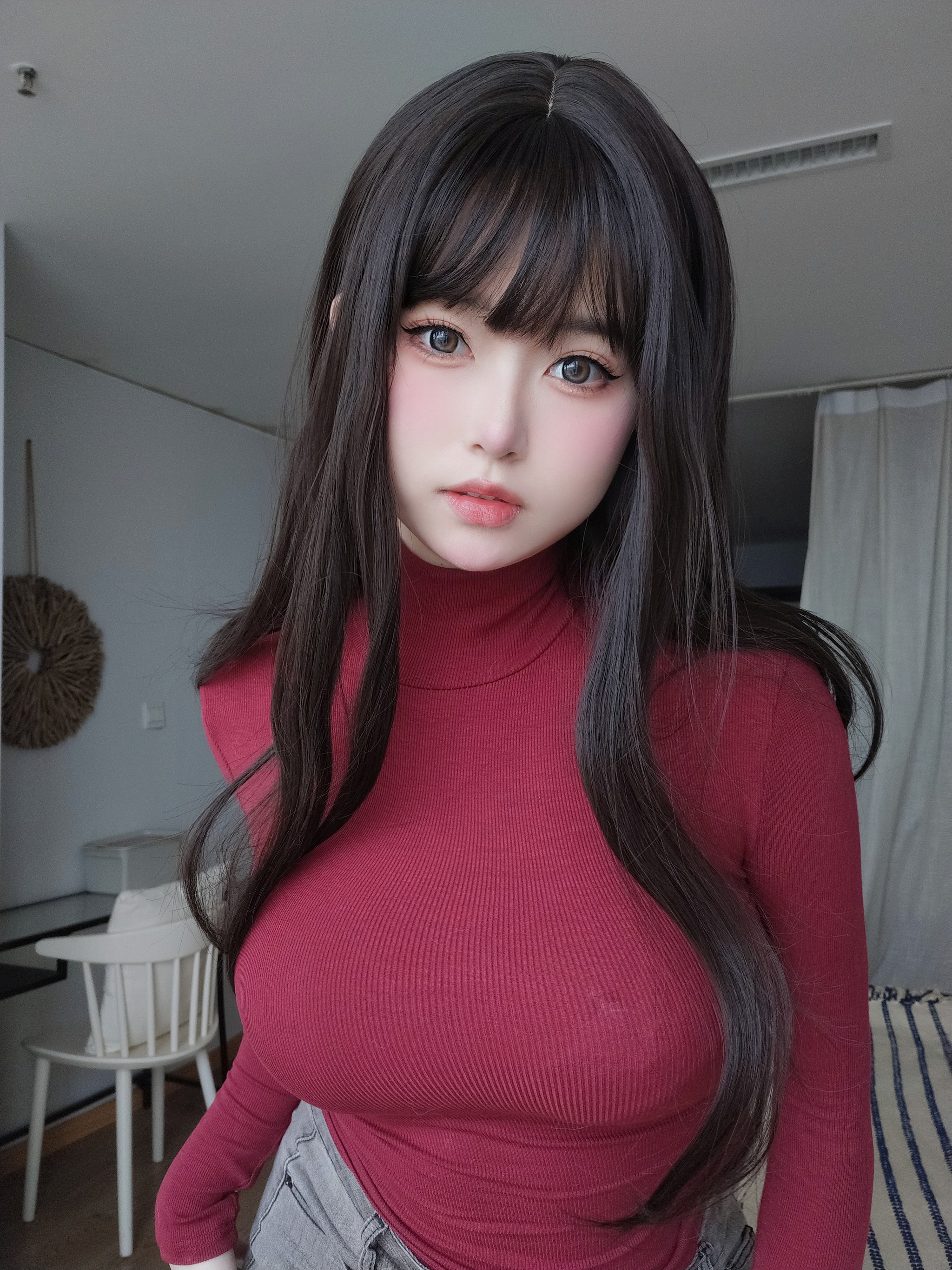女主K - NO.014 红色毛衣的丰满妹妹[103P]-XikXak